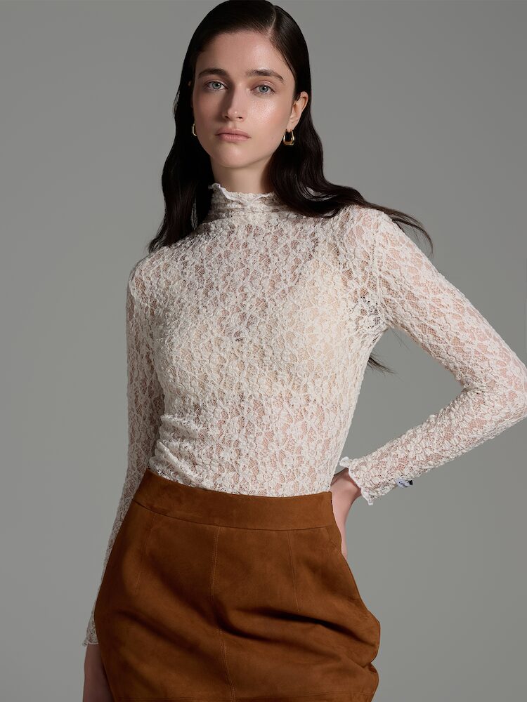 [르퍼스널오더] Lettuce Lace Long Edge Top 흰색 LCSSTP01WHF