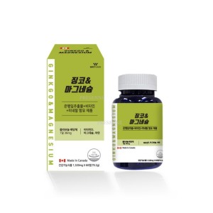 웨이팜 징코 <b>마그네슘</b> 복합 혈행개선 신경안정 건강기능식품 60정