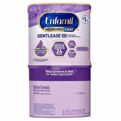 <b>Enfamil</b> <b>엔파밀</b> 뉴로프로 케어 젠틀리스 유아 분유 567g