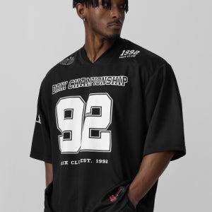 [드릭스] 럭비 오버핏 메시 저지 하프 슬리브_블랙 DRSST15BK