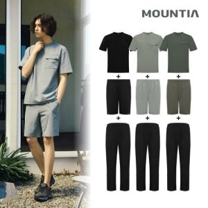 [런칭 74,900원]마운티아 25SS 최신상 남성 썸머 셋업 3종 (반팔티+반바지+긴바지) TV상품