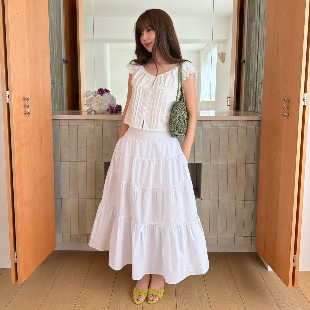 [튜드먼트] TIERED LONG SKIRT (IVORY)