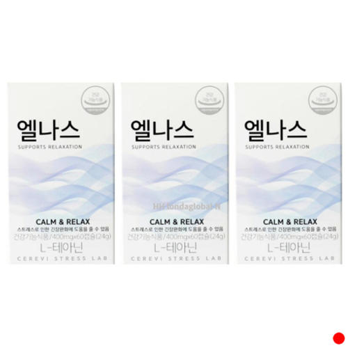 <b>세레비 엘나스</b> 스트레스 긴장 완화 L 테아닌 60캡슐 X2