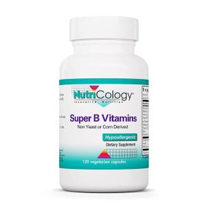 Nutricology 슈퍼 <b>비타민</b> B 복합체 - 남성 및 여성용 B 보충제 B12 B6 채식주의자 캡슐 옥수수 프리