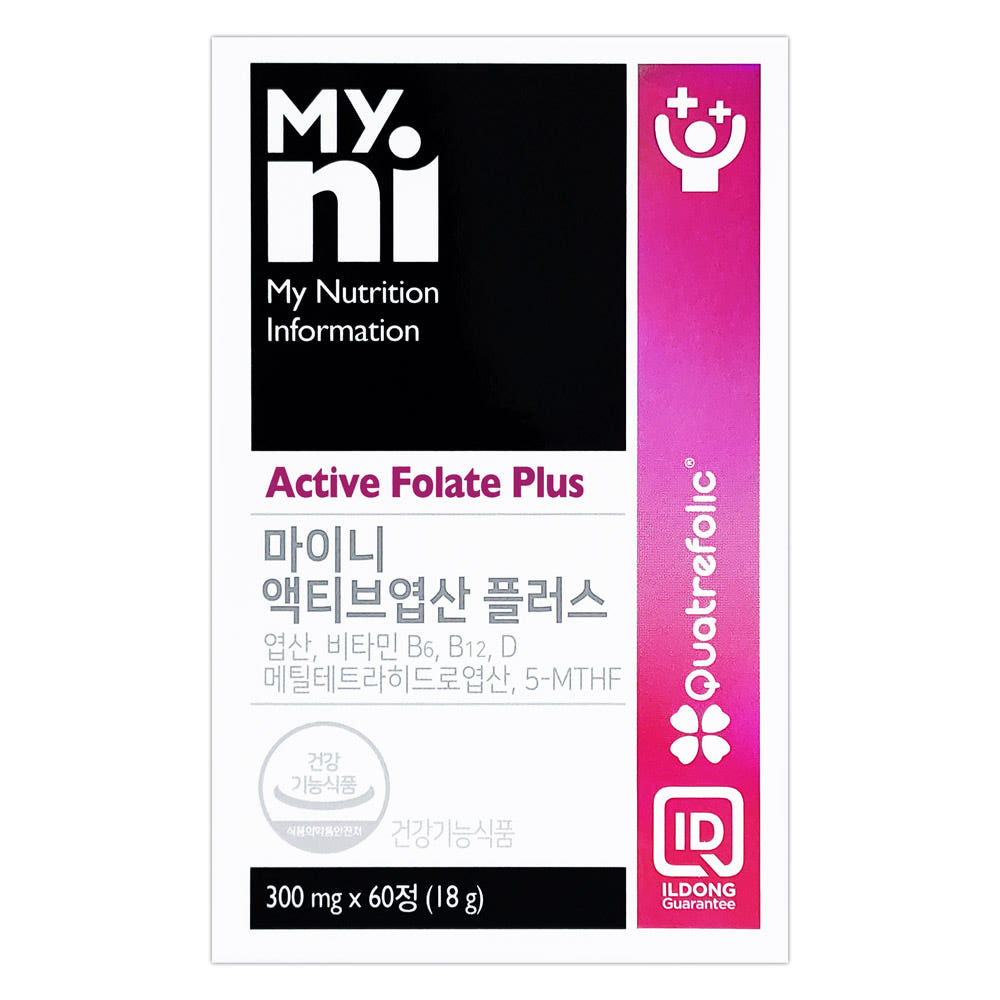 일동 마이니 액티브<b>엽산</b> 플러스 <b>엽산</b>+복합비타민  60정  1개