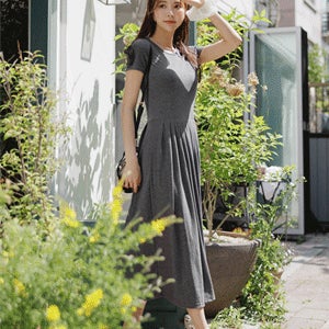 코나 플리츠 롱 원피스