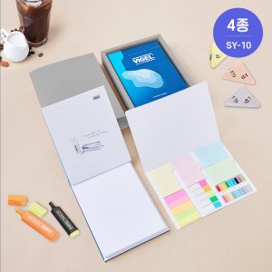 (SY-10) 하드커버리갈메모지+수첩형인덱스포스트잇(종합형) 세트 기념품 판촉물 맞춤제작