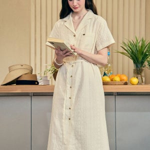 [논로컬] Anna Lace Belted Dress - Cream_N25SMOP001CR