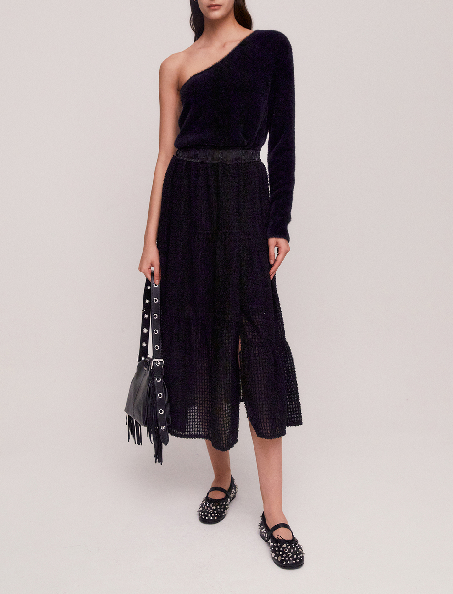 로제프란츠 ROSEFRANTZ Strap Shirring Mini Skirt Black 201555