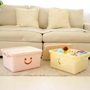 모던 와이드 해피박스 2P 블럭 장난감 정리 리빙박스 펜트리 다용도 수납