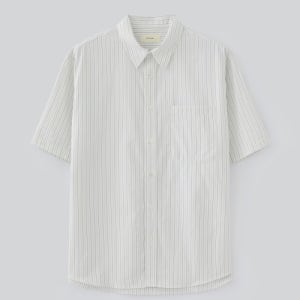 [파브레가] 로렌 스트라이프 하프 셔츠 (화이트) FB2502SH01WH