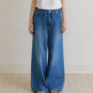 [링서울] wide string denim pants 청48스트링데님