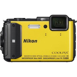 Wi-Fi가 내장된 니콘 COOLPIX AW130 방수 디지털 카메라노란색  Yellow