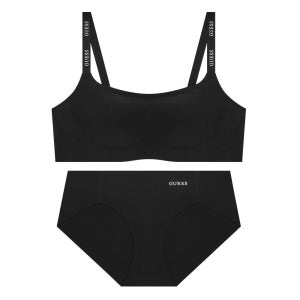 스퀘어넥 푸시업 심리스 브라 - 블랙