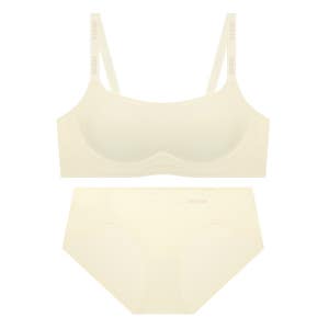 스퀘어넥 푸시업 심리스 브라 - 크림