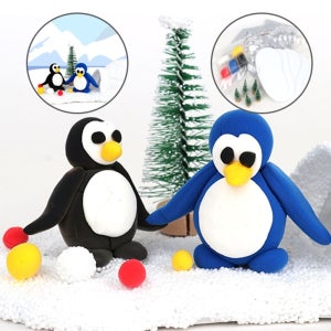 점토 얼음집 만들기 지점토 북극 팽귄 서식지 만들기 볼클레이 겨울 풍경