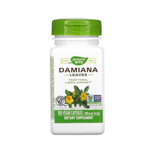 [아이허브] <b>네이쳐스웨이</b> 다미아나 잎 800mg 100캡슐, 식물성 허브 <b>체지방</b> <b>Nature’s Way</b>