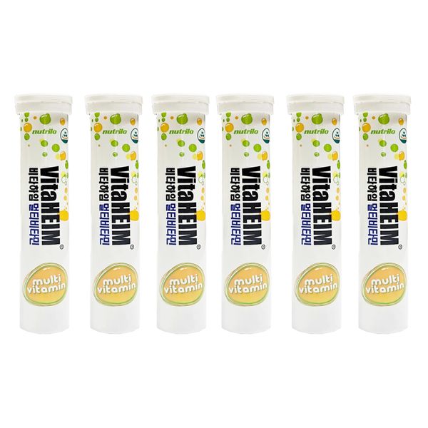 <b>누트릴로</b> 비타하임 발포 멀티비타민 오렌지맛 4500mg x 20정 6개