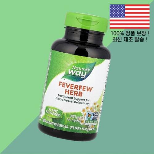 네이처스 웨이 피버퓨 허브 380mg 식물성 베지캡슐 180정 Nature’s Way Feverfew Herb 180 Vegan Capsules