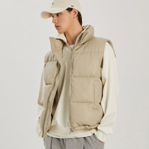 [애드호크] 남여공용 인조 가죽 패딩 베스트 (BEIGE) (HZAVE80-25) HZAVE80-25