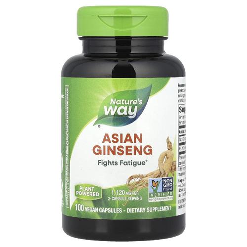 <b>네이처스웨이</b> 아시아 인삼 Asian Ginseng 1120mg 베지캡슐 100정
