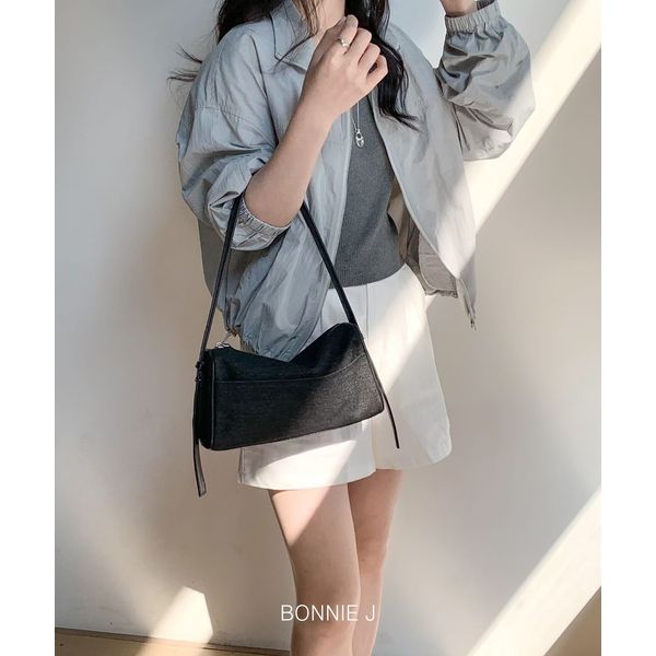[보니제이]  미니 숄더백 스퀘어 캔버스 데일리 슬링백 쇼퍼백 볼링백 캐쥬얼백