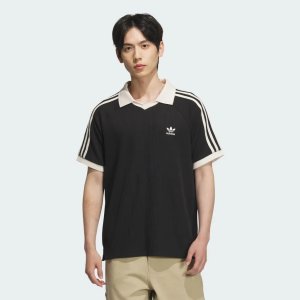 아디다스 와플 숏 슬리브 폴로 셔츠 반팔 블랙 JV9266