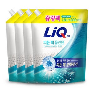 애경 (800ml 증량팩)리큐 찌든때 올인원 1.8L+200ml x 4개
