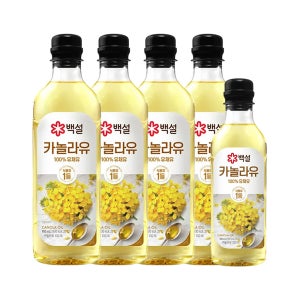 CJ제일제당 백설 카놀라유 900ml x4개+500ml x1개