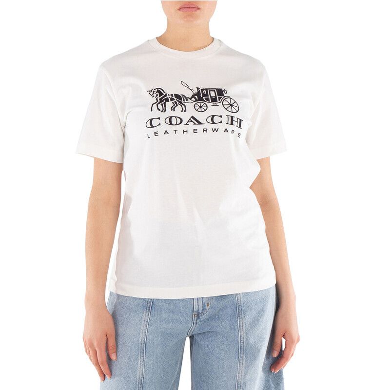 코치 호스 앤 캐리지 프린트 면 티셔츠 C9117 WHT 코튼 Horse And Carriage Print Cotton T Shirt 134571647