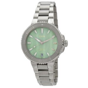 오리스 아퀴스 자동 36 5mm 그린 다이얼 시계 01 733 7770 4157 07 8 18 05P 오토매틱 Aquis Automatic Green Dial W 134574564
