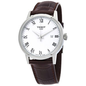 티쏘 클래식 드림 남성 가죽시계 T129 410 16 013 00 쿼츠 화이트 다이얼 시계 T Classic Quartz White Dial Men s Watch 35152325