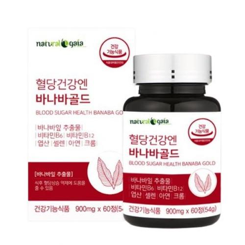 내츄럴<b>가이아 혈당</b>건강엔 바나나골드, 60정, 3개