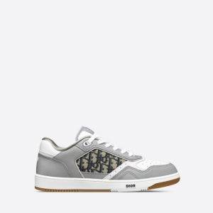 디올 B27 오블리크 자카드 스무스 카프스킨 로우탑 남성 스니커즈 그레이 화이트 3SN272ZIR165