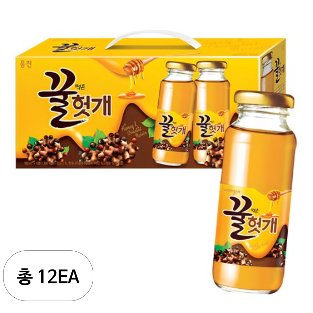 웅진 꿀먹은 헛개 음료 180ml 12개 건강 신진대사 <b>감기</b>예방 피부미용 체중감량 식이섬유  180ml × 12개