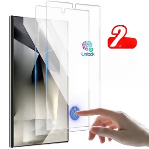 갤럭시 S25, S24 울트라, S23, S22, S21 플러스용 2pcs HD 풀 커버 스크린 보호 필터 - 인식 센서, 광택 있는 마감, 보호 경계, 스크린 보호 | 광택 있는