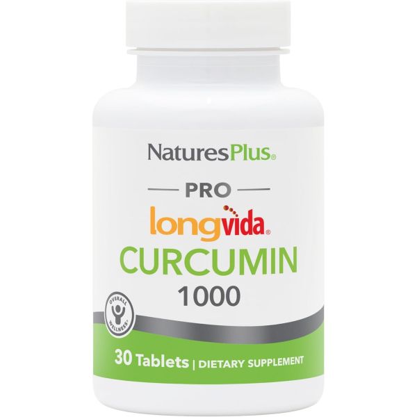 Natures Plus 커큐민 강황 내추럴스 플러스 프로 롱비다 1000mg - 60정 건강한 프리 라디칼 <b>보호</b> 촉진 비유전 비건 및 글루텐 60인분  30 Count (Pack
