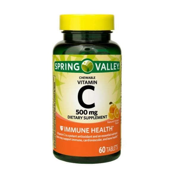 Spring Valley <b>스프링 밸리 비타민C</b> 츄어블 오렌지 맛 500mg 60정