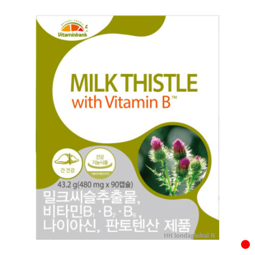 <b>비타민뱅크</b> 밀크씨슬 비타민B 판토텐산 간건강 90캡슐