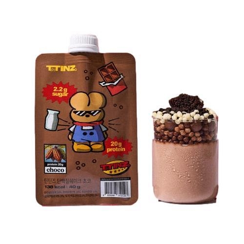 스포츠바이오텍 틴틴즈 단백질 쉐이크  파우치 초코맛 40g, 7포, 2개