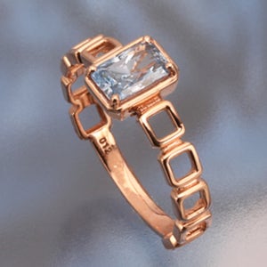 에메랄드 RD컷 토파즈 스태킹 링 14k 18k 보석 반지
