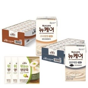 대상웰라이프 뉴케어 미니 구수한맛 150ml(24입) +  미니 고소한검은깨 150ml(24입) + 위(we)편한 영양죽 3포 증정