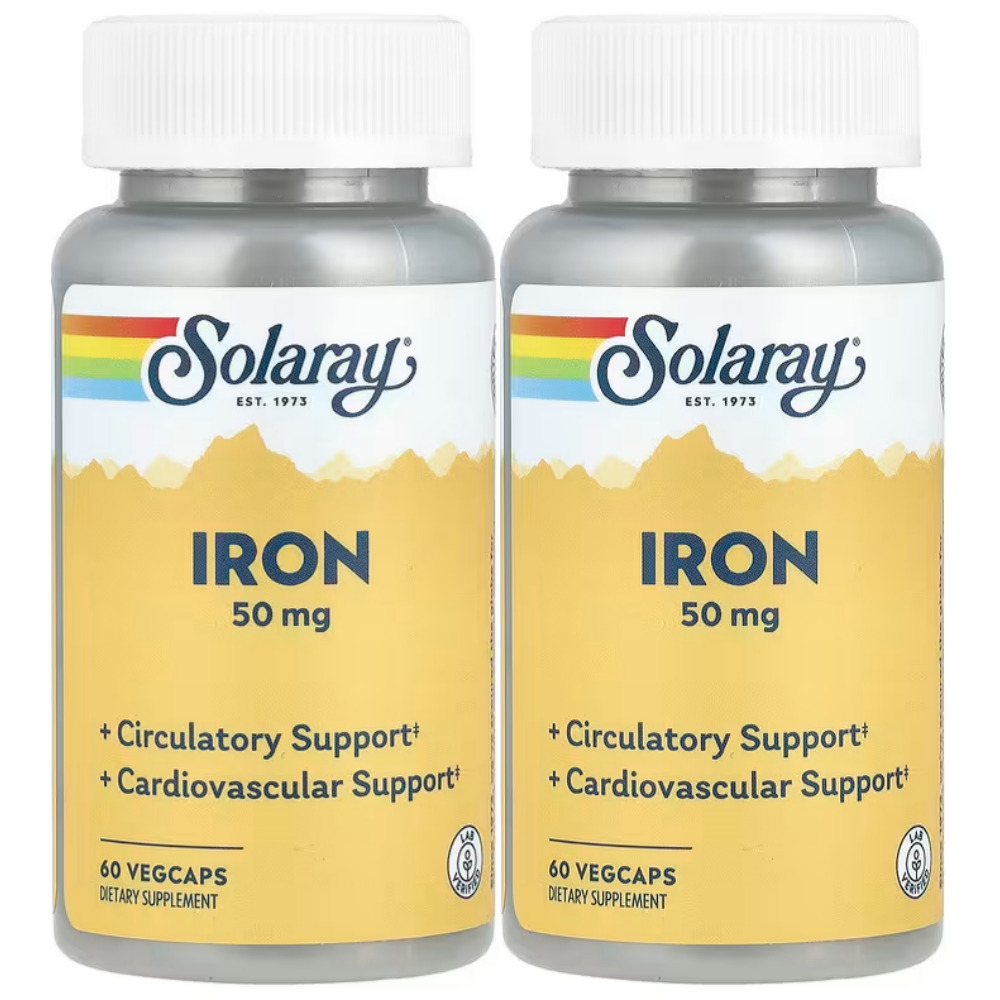 솔라레이 철분 아이언 <b>Iron 50mg</b> 60정 2개