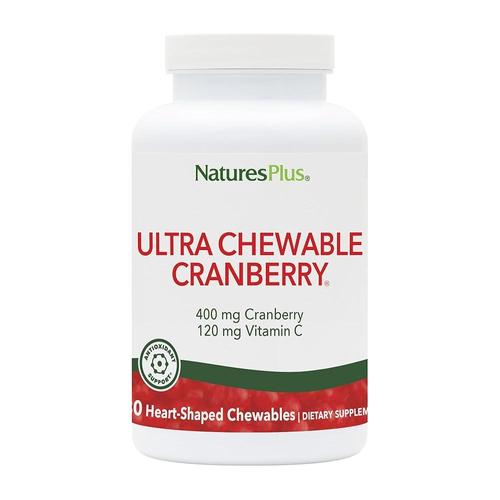 Natures Plus 울트라 츄어블 크랜베리 러브 베리 - 400mg, 채식주의자 태블릿 180정 천연 보충제, <b>요로</b> 건