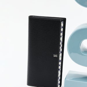 [닥스 액세서리 남성] [스테디셀러]블랙 라인배색 소가죽 장지갑 WBWA4F102BK