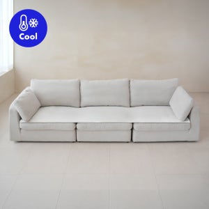 [라익디스] 시어서커 소파패드 오프화이트 냉감 논슬립 2인/3인/4인/돌소파