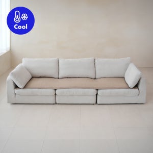 [라익디스] 시어서커 소파패드 브라운 냉감 미끄럼방지 2인/3인/4인/돌소파