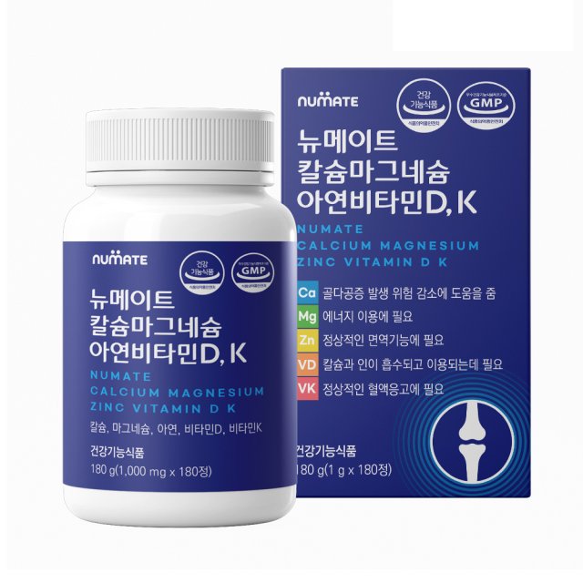 NUMATE 칼슘 마그네슘 아연 비타민D K 1000mg x 180정, 1개
