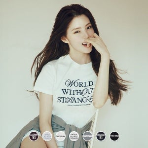 지오다노 395502 여 크롭핏 그래픽 반팔티(WWS)