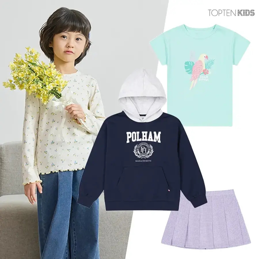 [최대40%][탑텐키즈 외] 우리<b>아이</b> 완벽한 캐주얼룩 티셔츠/셋업/팬츠/원피스 외 100종